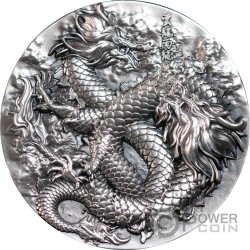 YELLOW DRAGON Huang Long 2 Oz Silver Coin 10000 Francs Chad 2024