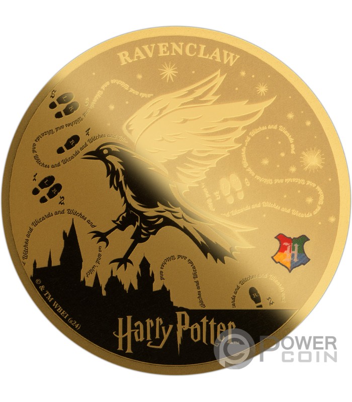 RAVENCLAW Harry Potter 1/200 Oz Gold Münze 25 Tala Samoa 2024