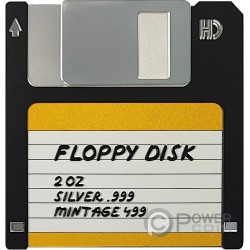 FLOPPY DISK TechStalgic Coloured 2 Oz Moneta Argento 2$ Niue 2024