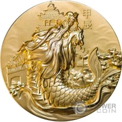 【送料無料キャンペーン】 Coin Silver Oz 5 Gilded ART DRAGON CHINESE 10$ 2024 Niue ミュージシャン