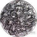NINE DRAGONS WITH PEARL 5 Oz Silver Coin 18888 Francs Chad 2024