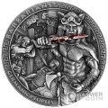 GERMANIC PEOPLES Barbarian World 2 Oz Cеребро Монета 5$ Ниуэ 2023
