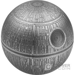DEATH STAR Star Wars 3D Sphere Silver Coin 5$ Niue 2024