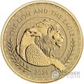 BRITISH LION AND AMERICAN EAGLE 1 Oz Gold Coin 100 Pounds United Kingdom 2024