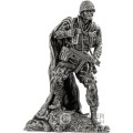 PARATROOPER PETE Silver Soldier Estatua Plata