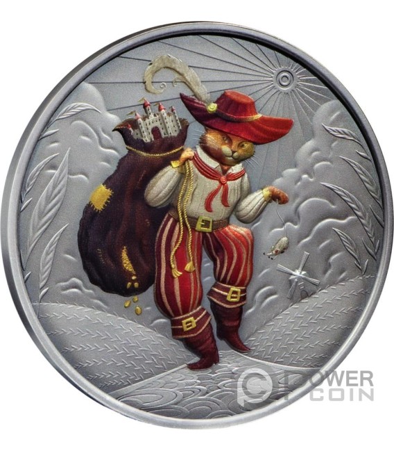 PUSS IN BOOTS Fairy Tales 1 Oz Silver Coin 1$ Niue 2024