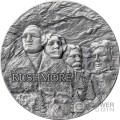 RUSHMORE Rock Cut Monuments 2 Oz Monnaie Argent 10 Cedis Ghana 2024