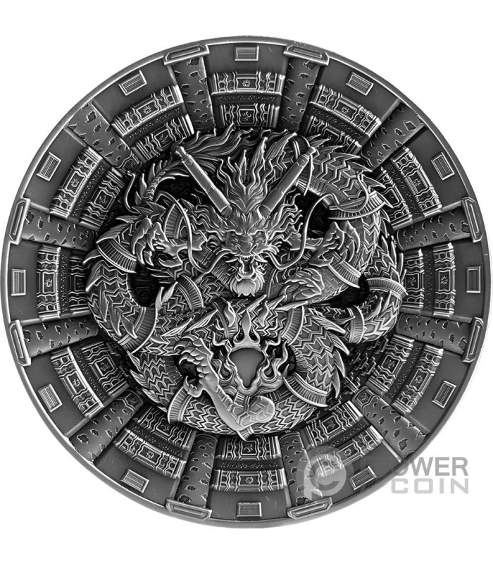 DRAGON OF THE TEMPLE OF HEAVEN Imperial Dragons 3 Oz Silver Coin 3000 Francs Cameroon 2024