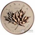MAPLE LEAF 1 Oz Moneda Platino 300$ Canada 2024