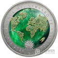 EMERALD Precious Earth Terra 1 Oz Moneda Plata 5$ Tokelau 2024