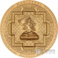 MANJUSHRI MANDALA Archeology Symbolism Gilded 3 Oz Moneda Plata 2000 Togrog Mongolia 2024