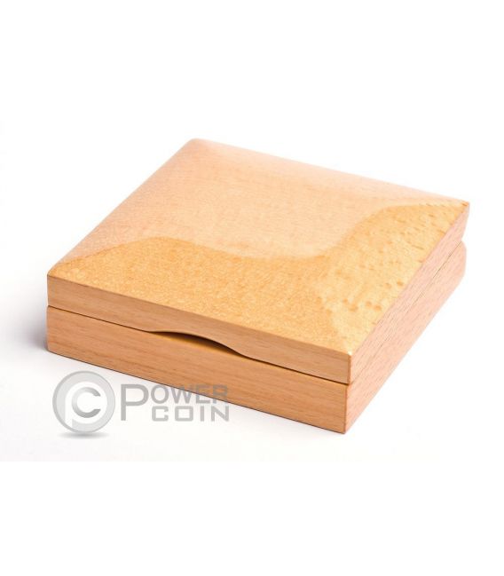 WOODEN COIN BOX Jewel Case Etui Package For Coins Medals 55 mm 