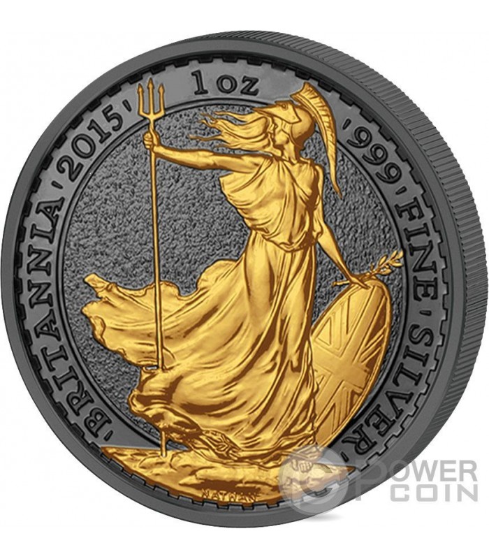 GOLDEN ENIGMA Britannia Black Ruthenium 1 Oz Silver Coin 2£ United
