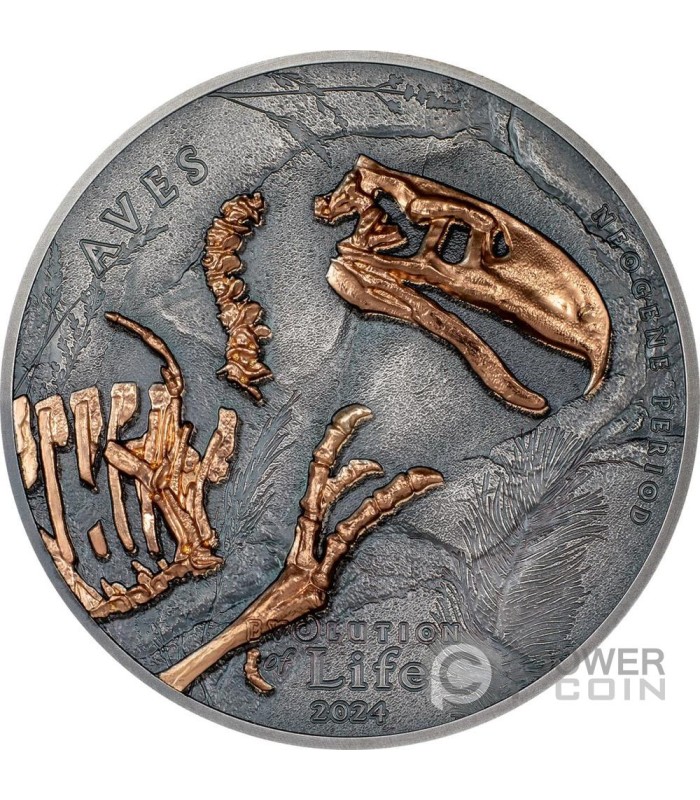 AVES Evolution of Life 1 Oz Silver Coin 500 Togrog Mongolia 2024