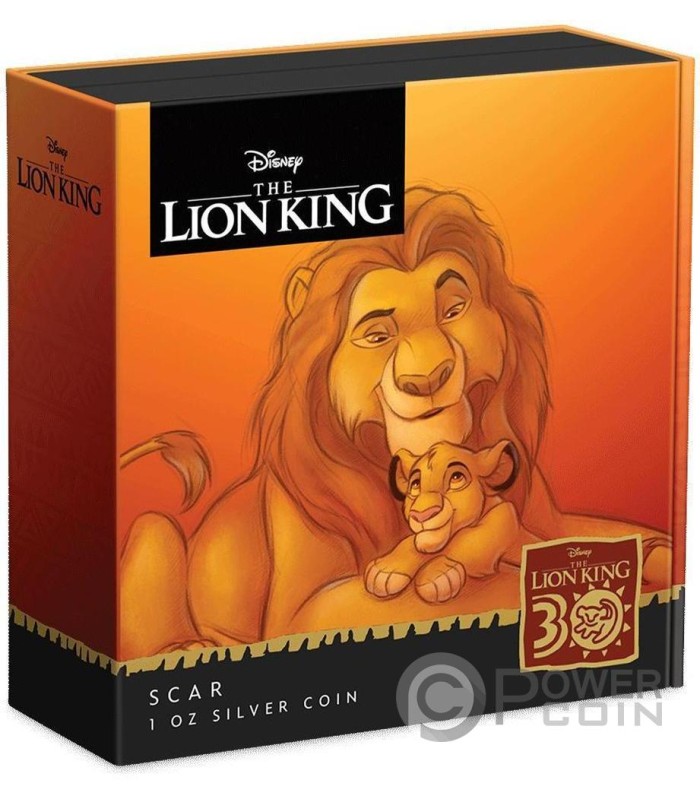 SCAR Lion King 30th Anniversary 1 Oz Silver Coin 2$ Niue 2024