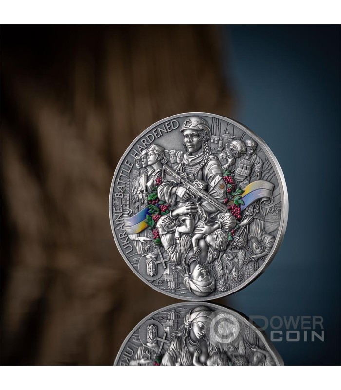 UKRAINE BATTLE HARDENED 2.0 2 Oz Silver Coin 10 Cedis Ghana 2025