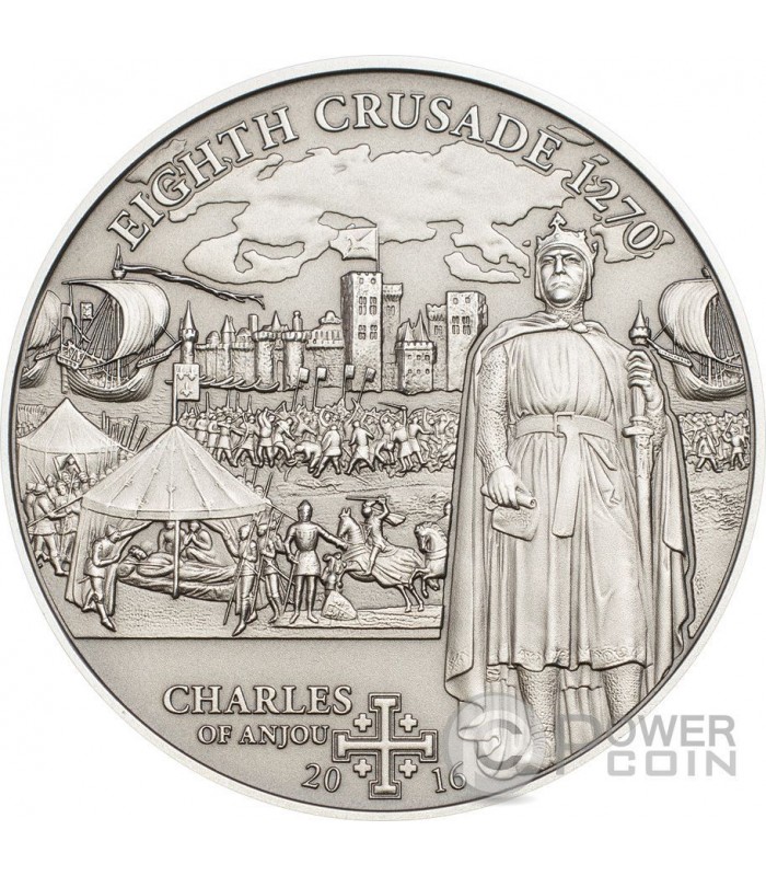CRUSADE 7 Saint Louis IX Silver Coin 5$ Cook Islands 2015