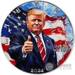DONALD TRUMP AmericArt 1 Oz Silber Münze 1$ USA 2024