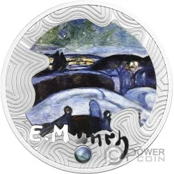 STARRY NIGHT Edvard Munch 160 Aniversario Moneda Plata 500 Francs Cameroon 2024