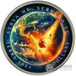 METEORITE IMPACT EARTH Terra 1 Oz Silber Münze 5$ Tokelau 2024
