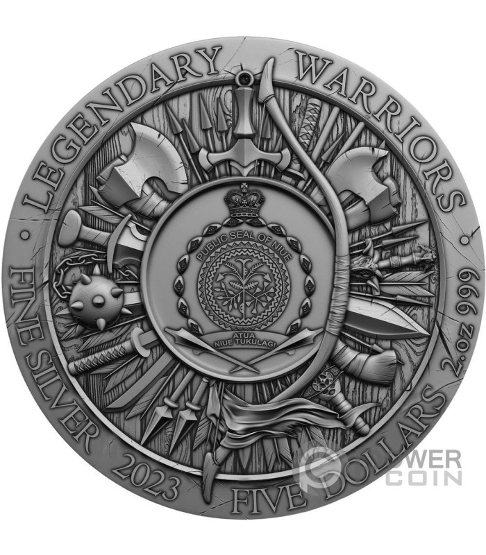 JULIUS CAESAR Legendary Warriors 2 Oz Silver Coin 5$ Niue 2023