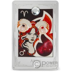 ARIES Star Signs of the Zodiac 2 Oz Moneda Plata 3$ Niue 2025