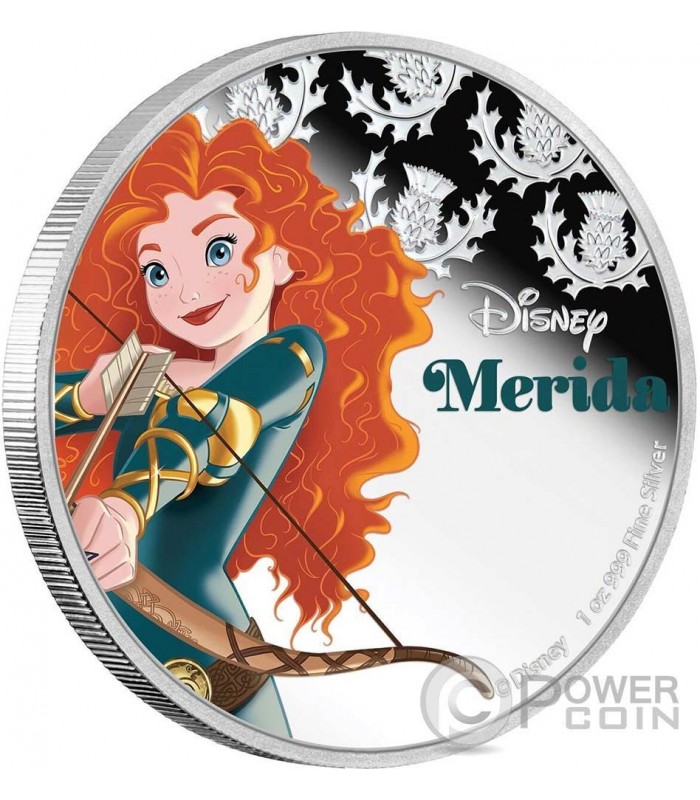 MERIDA Disney Princess 1 Oz Silver Proof Coin 2$ Niue 2016