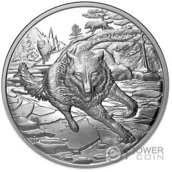 GREY WOLF Great Hunters 1 Oz Серебро Монета 20$ Канада 2025
