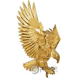 MECH EAGLE Steampunk Allegiance Antiqued 2 Oz Silver Coin