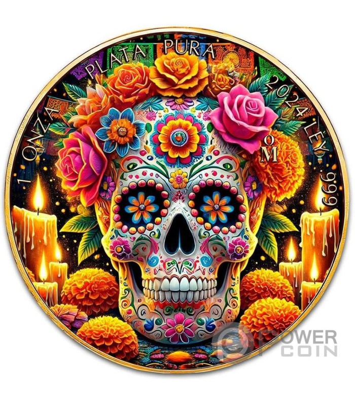 DIA DE LOS MUERTOS Libertad 1 Oz Silver Coin Mexico 2024