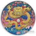 IMPERIAL GOLDEN DRAGON 3 Oz Moneta Argento 3$ Tuvalu 2025