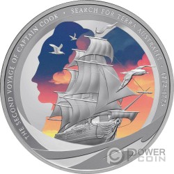 CAPTAIN COOK The Search for Terra Australis 1 Oz Moneda Plata 1$ Niue 2025