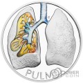 LUNGS Human Body Polmoni 1 Oz Moneta Argento 1$ Niue 2025
