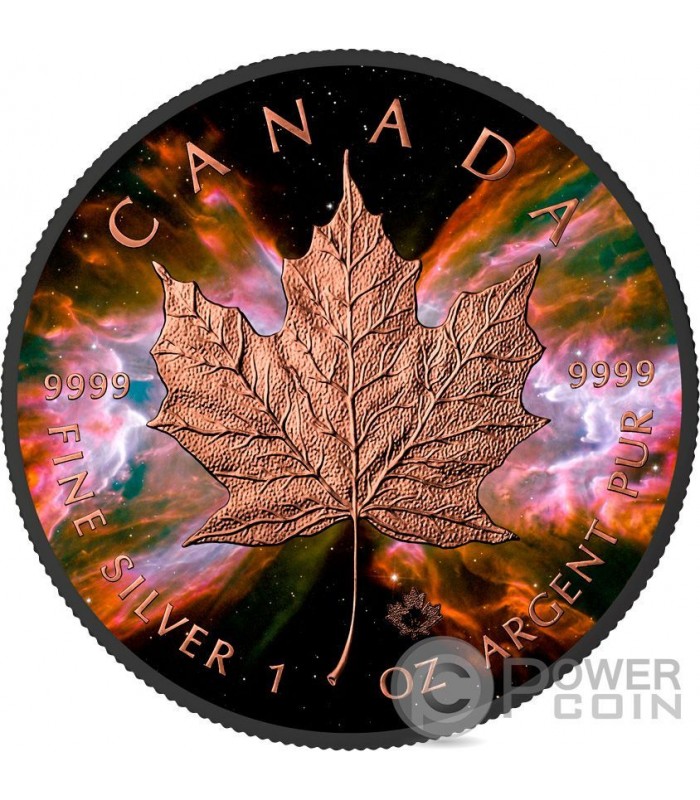 BUTTERFLY NEBULA Leaf Space Collection 1 Oz Silver Coin 5$ Canada 2016
