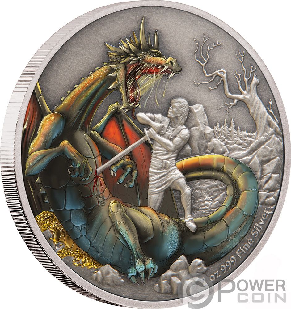 The Four Dragons Niue 2019 Silver $5 Proof Coin- 2 OZ Silver Dragons