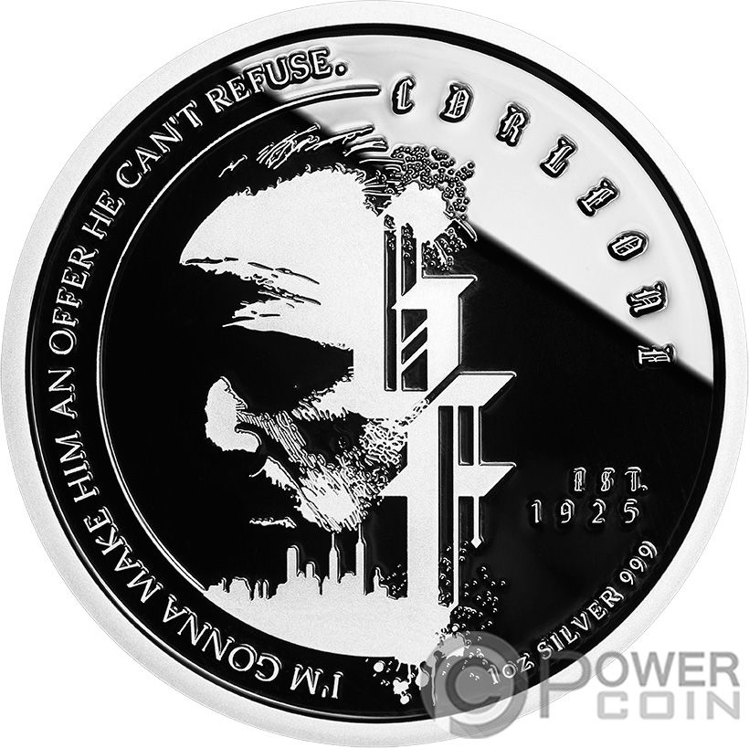 GODFATHER 50th Anniversary Enameled 1 Oz Silver Coin 2$ Niue 2022