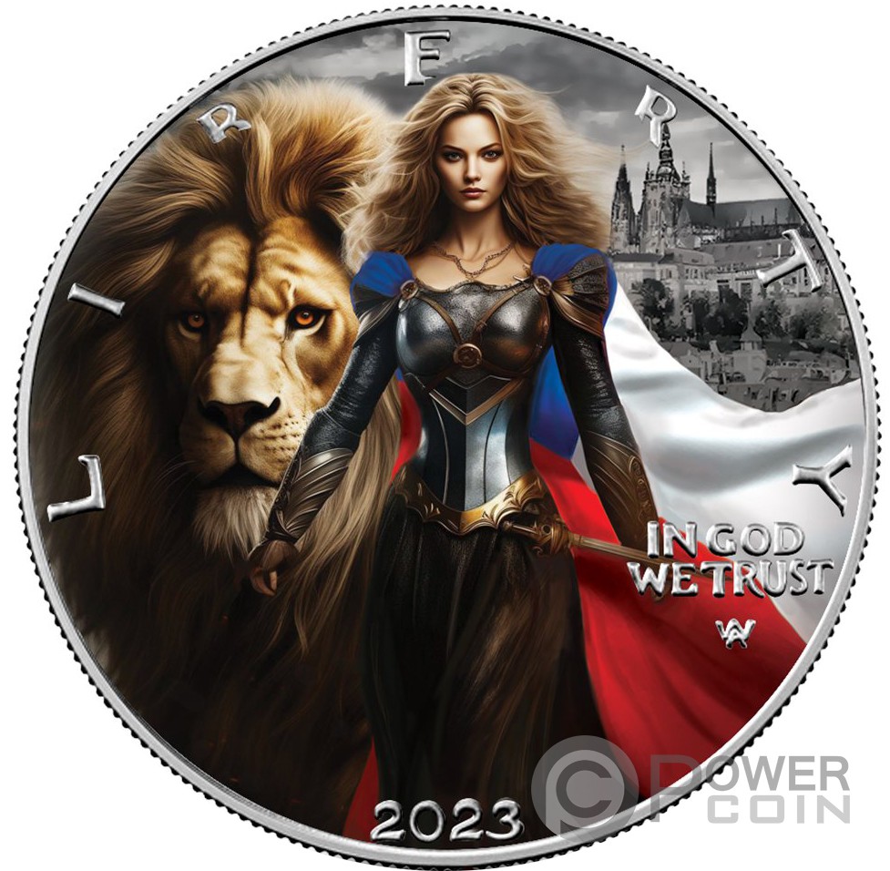 BOHEMIA AND THE LION Silver Eagle 1 Oz Silver Coin 1$ USA 2023