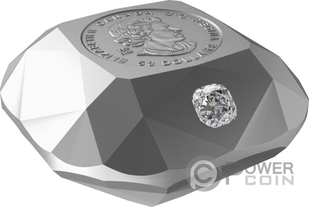 FOREVERMARK BLACK LABEL CUSHION DIAMOND 3D Shaped Silver Coin 50$ Canada 2024
