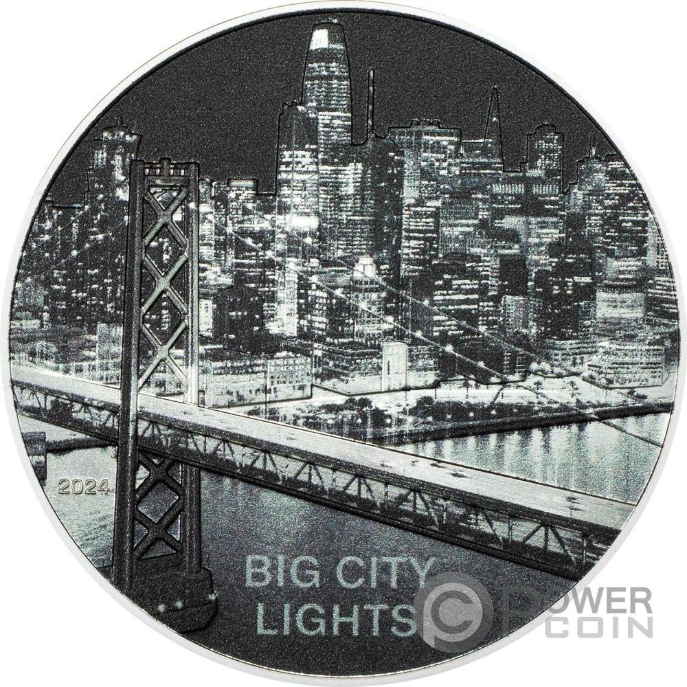 SAN FRANCISCO Big City Lights Silber Münze 5$ Cook Islands 2024