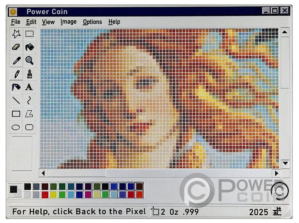 PAINT Back to the Pixel 2 Oz Moneta Argento 2$ Niue 2025