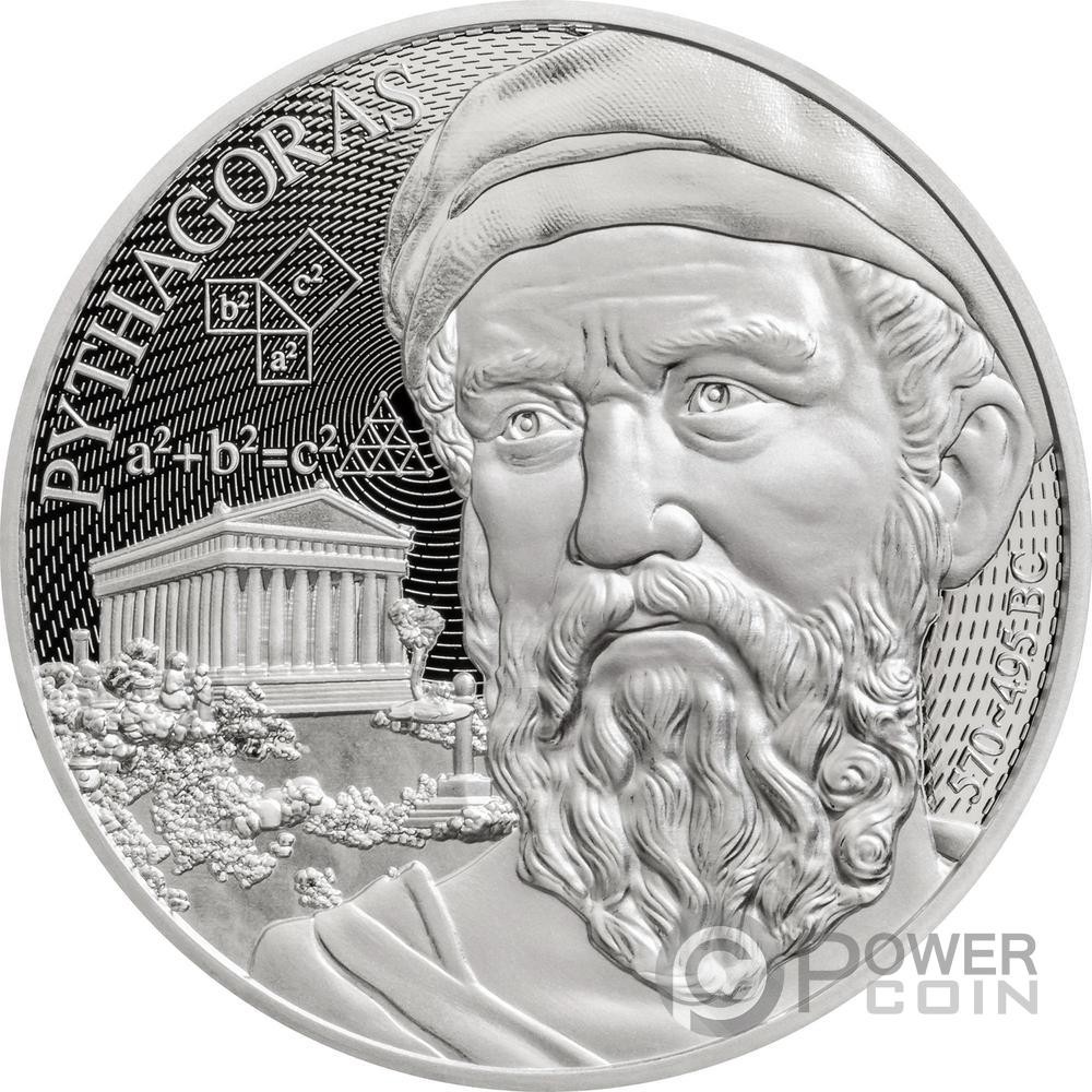 PYTHAGORAS Science Explained 1 Oz Moneda Plata 2$ Niue 2025