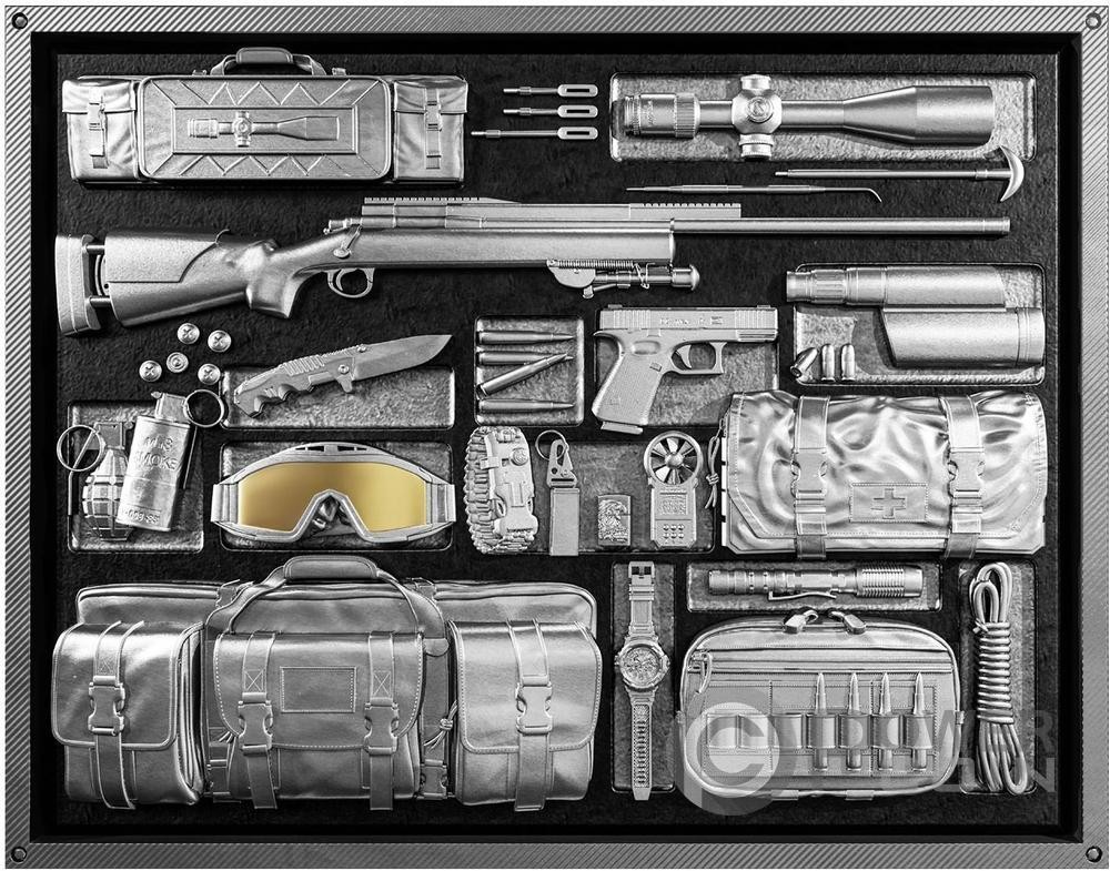 SNIPER RIFLE Mission X 2 Oz Silver Coin 5$ Samoa 2025