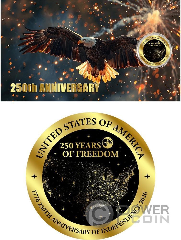 250 YEARS OF FREEDOM 1/1000 Oz Gold Coin 50 Cents Niue 2026