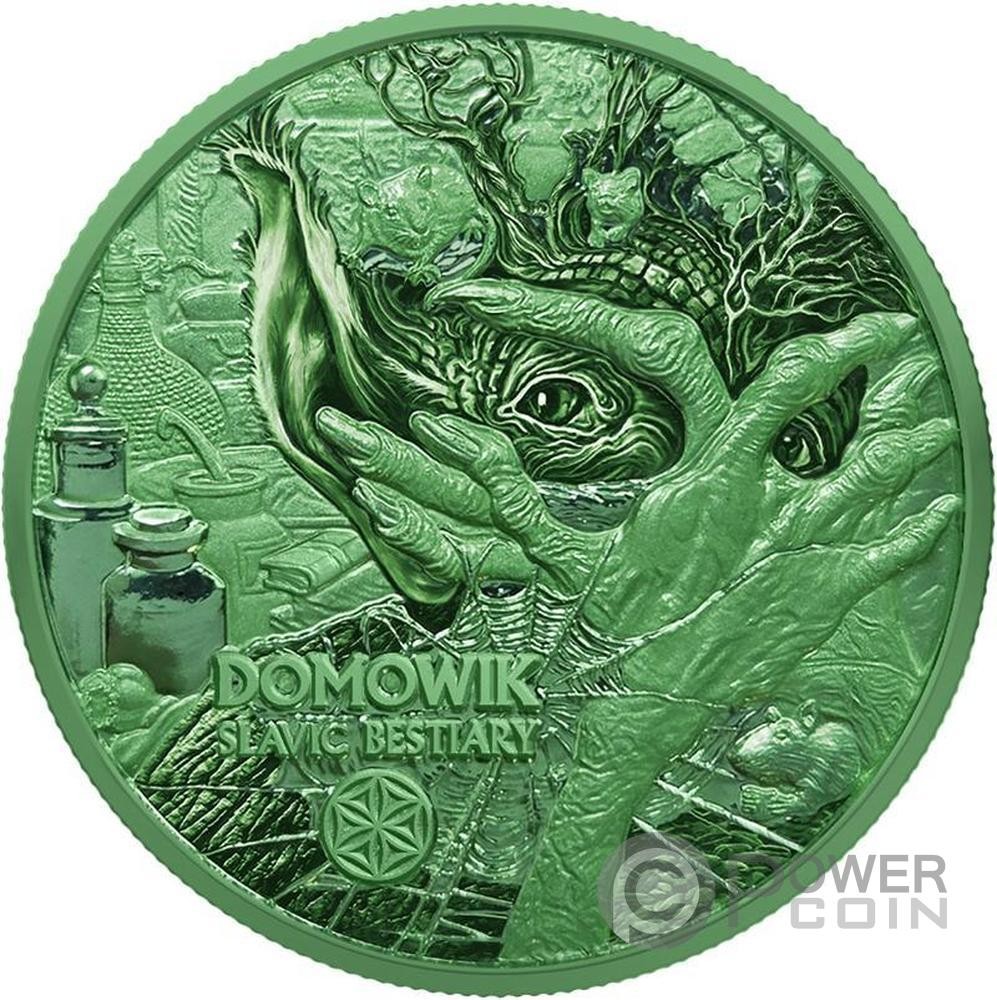 DOMOWIK SPACE GREEN Slavic Bestiary 2 Oz Moneta Argento 1000 Francs Cameroon 2026