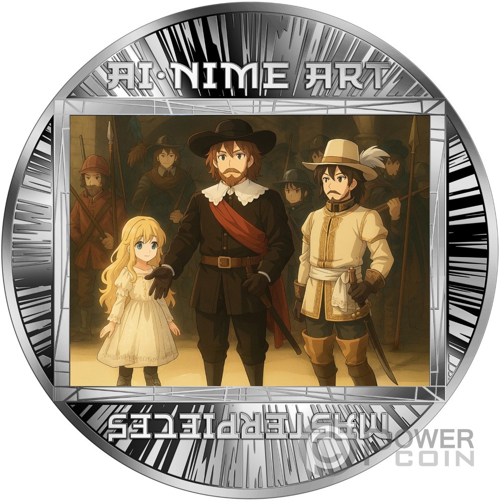 NIGHT WATCH Ai-nime Art Masterpieces Silber Münze 500 Francs Cameroon 2025