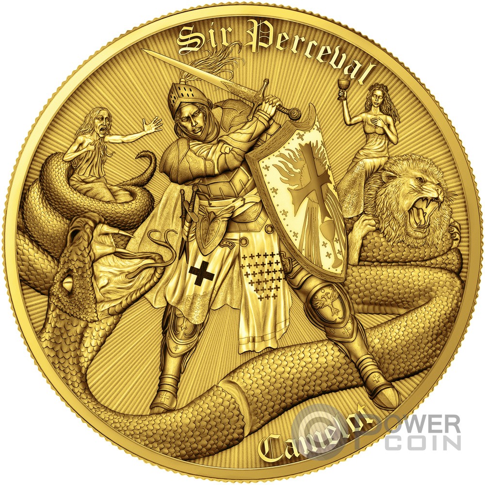 SIR PERCEVAL Gilded Camelot 1 Oz Silver Coin 2$ Niue 2026