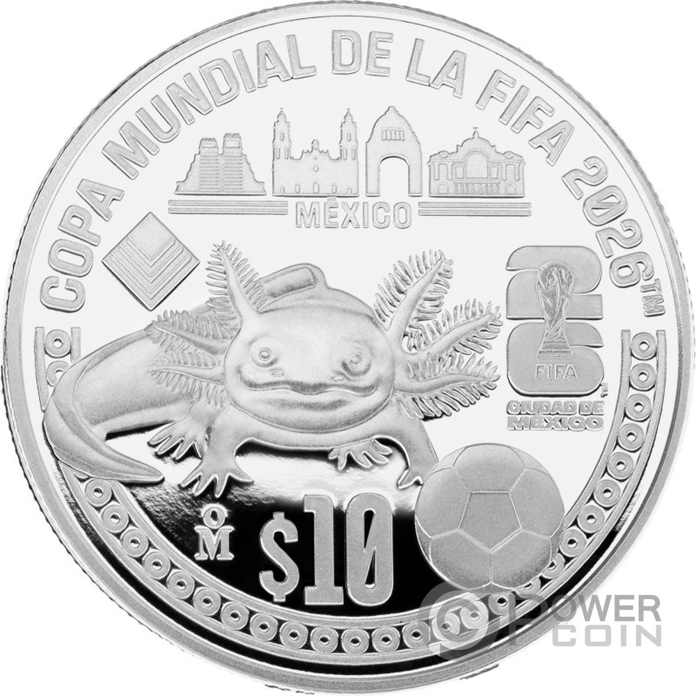FIFA WORLD CUP 26 Axolotl Silver Coin 10 Pesos Mexico 2026