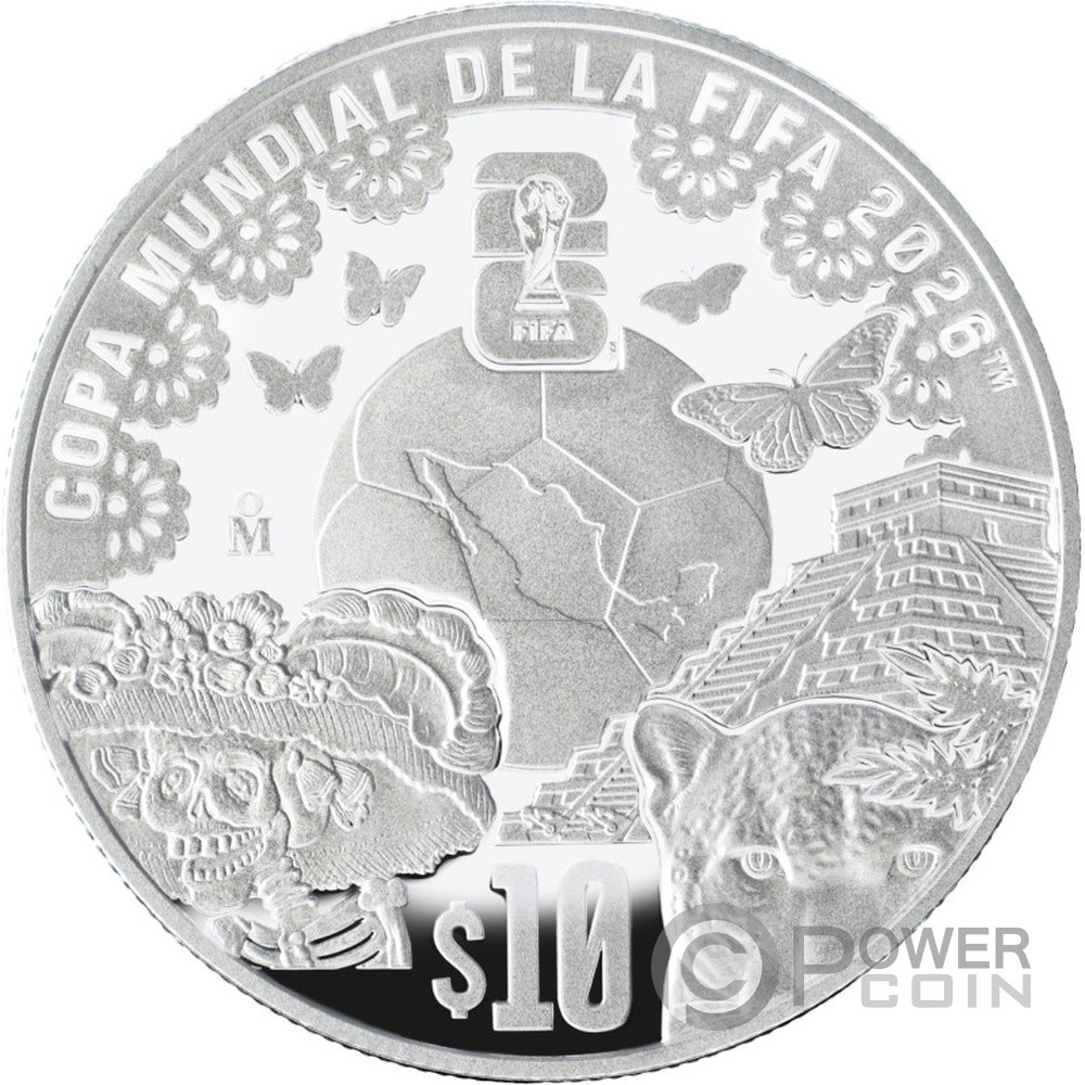 FIFA WORLD CUP 26 1 Oz Silver Coin 10 Pesos Mexico 2026