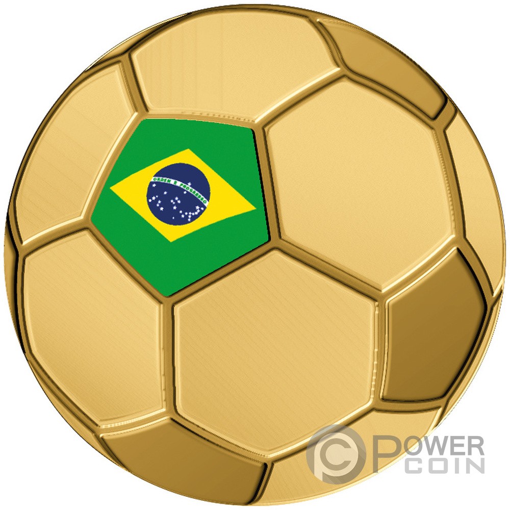BRASIL FOOTBALL Sport Icons 1/1000 Oz Gold Coin 3000 Francs Chad