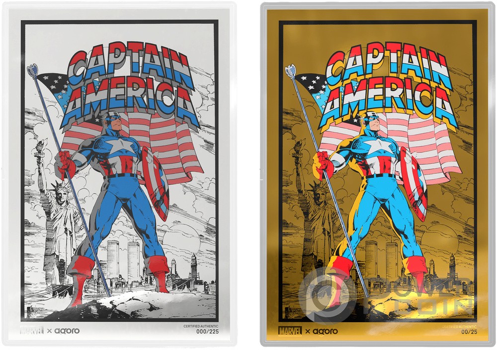 CAPTAIN AMERICA Marvel 250th Anniversary Silver or Gold Foil Blind